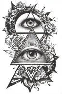 I need a forearm tattoo for a skinny guy that has a triangle with an eye and looks good tattoo design idea