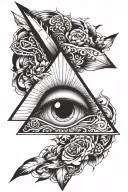I need a forearm tattoo for a skinny guy that has a triangle with an eye and looks good tattoo design idea