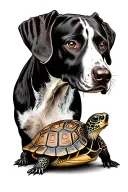 2 german shorthaired pointers and 1 box turtle tattoo design idea