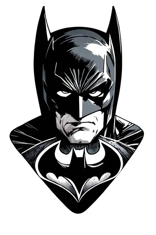 Guitar plectrum with batman logo incorporated tattoo design idea