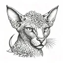 Sphynx Katze with Lillien tattoo design idea