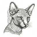 Sphynx Katze with Lillien tattoo design idea