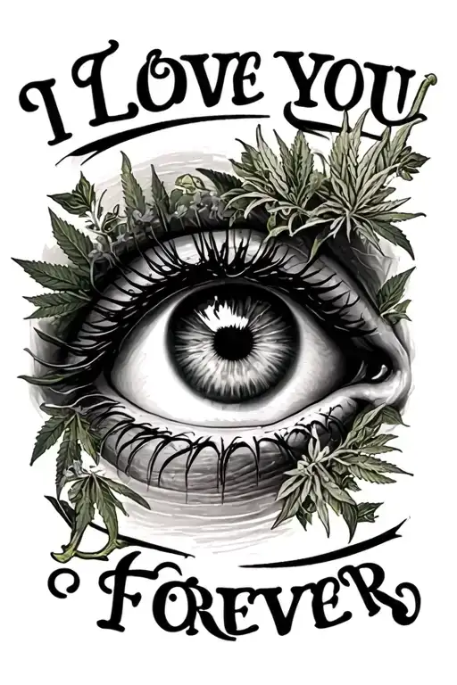 "I love you forever" Make a matching tattoo for you and your ex gfn/bsfn we both like Seein eye to eye , weed ,, money ,, food tattoo design idea