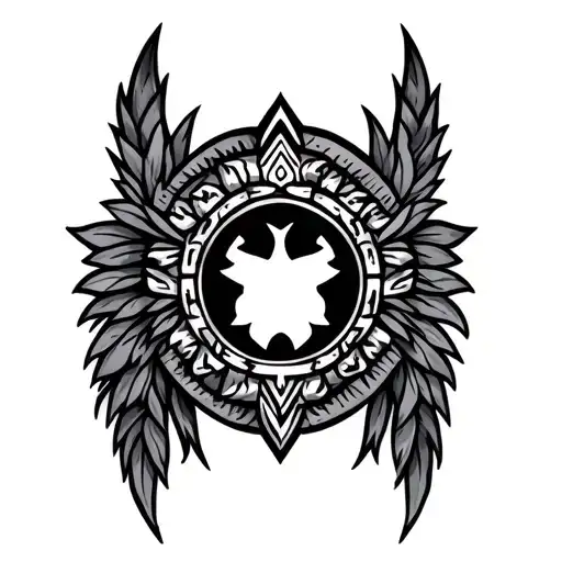 Cherokee tribal chest piece surrounded tattoo design idea