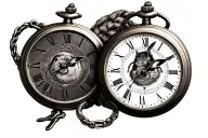 rabbit compas pocket watch black tattoo design idea