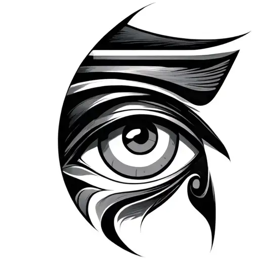 eye of horus portrait looking tattoo design idea