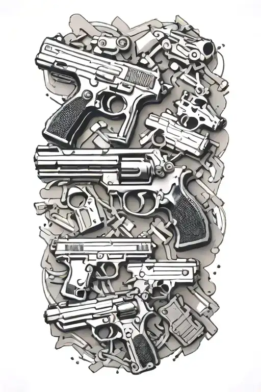 guns tattoo design idea