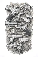 guns tattoo design idea