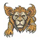 lion and gorilla tattoo design idea