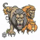 lion and gorilla tattoo design idea