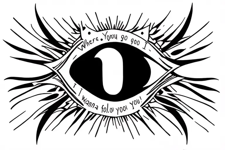 Where you go I wanna follow you tattoo design idea