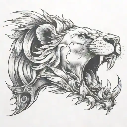 lion shotgun shell tattoo design idea