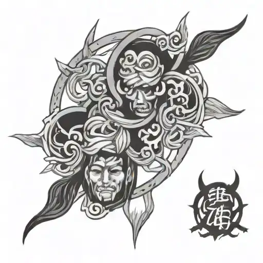 Ashita no joe last panel X tekkadan logo intertwined tattoo design idea
