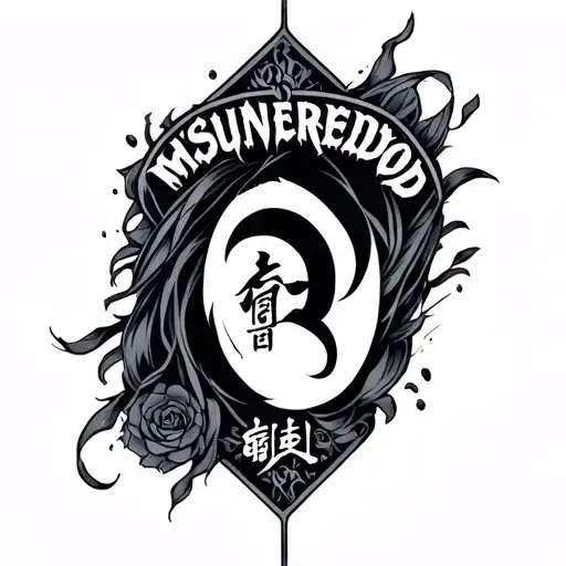 tattoo behind the ear with the word "misunderstood" in Chinese tattoo design idea
