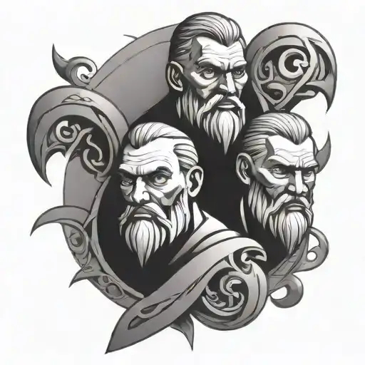 Father And 2 Sons Symbol Made Up tattoo design idea