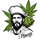 A tattoo of Popeyes the sailor man with spinach, but instead of spinach, make it marijuana  tattoo design idea