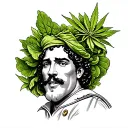 A tattoo of Popeyes the sailor man with spinach, but instead of spinach, make it marijuana  tattoo design idea
