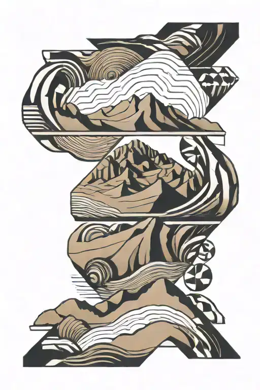 desert dunes  rectangular tattoo tattoo design idea