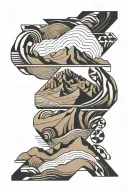 desert dunes  rectangular tattoo tattoo design idea