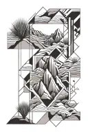 desert dunes  rectangular tattoo tattoo design idea