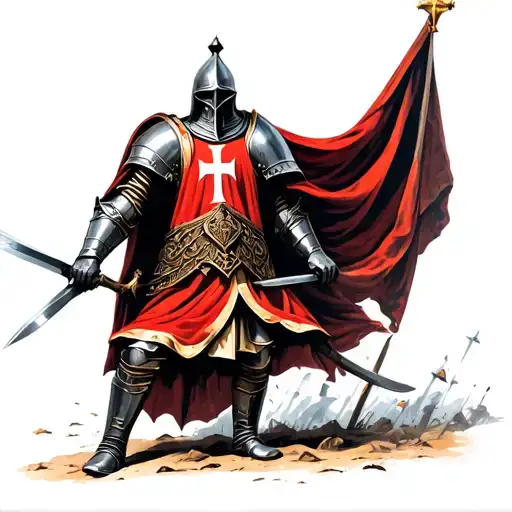 knights Templar on a battleground tattoo design idea