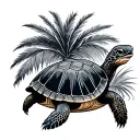 turtle, Curaçao,beach,palm tree tattoo design idea