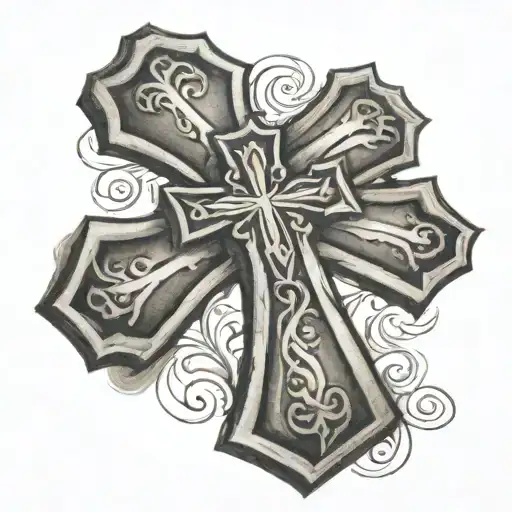 a cross that has Philippians 4:13 tattoo design idea