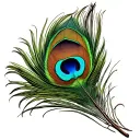 trishul ,damru, peacock feather in same bracelet tattoo design idea