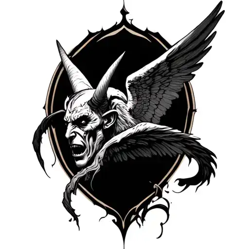 devil kill angel tattoo design idea