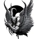 devil kill angel tattoo design idea