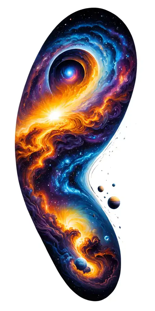 space nebulas galaxies universe planets blackhole tattoo design idea