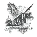 The combination of Iran's map, cyrus' grave and farvahar sign. tattoo design idea