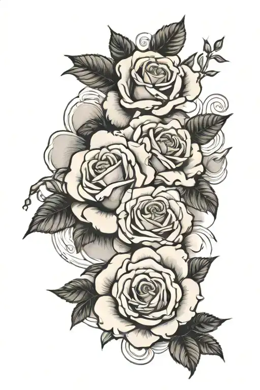 roses clouds surrounding norma  tattoo design idea