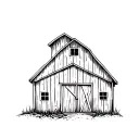 old barn building tattoo design idea