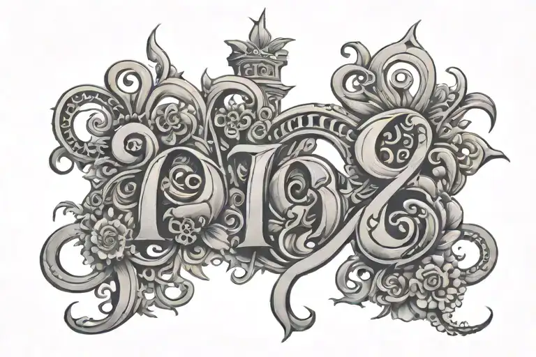 number 1994 tattoo design idea