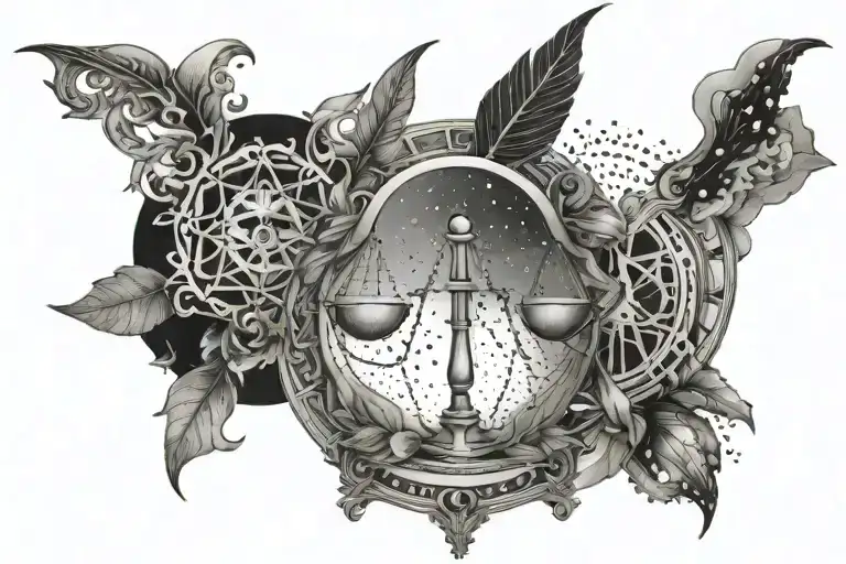 libra gemini scorpio tattoo design idea