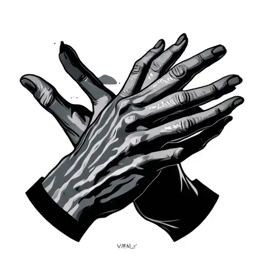 reaching hands tattoo design idea