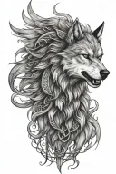fenrir viking norse wolf tattoo design idea