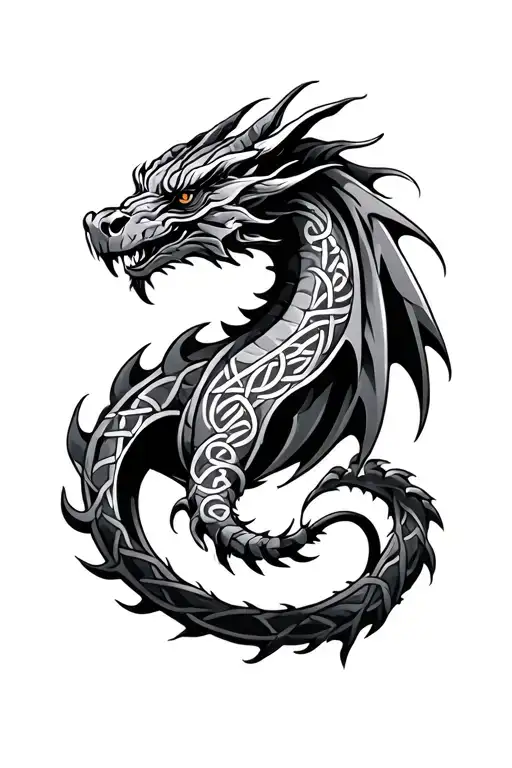 Celtic dragon tattoo tattoo design idea