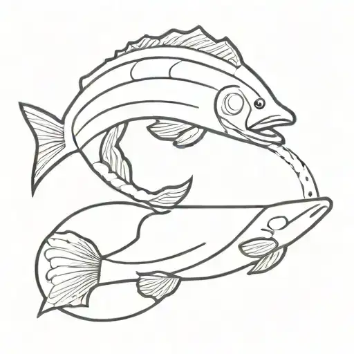 pike fish tattoo design idea