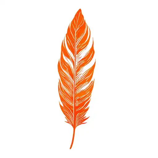 Firebird feather orange with patterns tattoo design idea