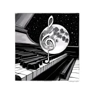 waning moon treble clef piano keys tattoo design idea