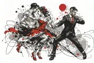 Wedding couple dancing tattoo design idea