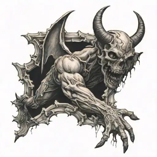 an angle falling down to hell  tattoo design idea