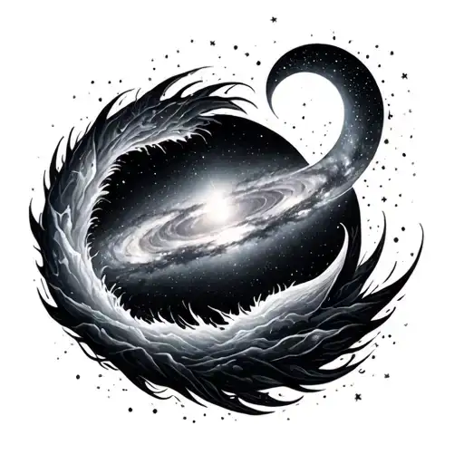 Milky Way looping between the events of life, Maktub tattoo design idea