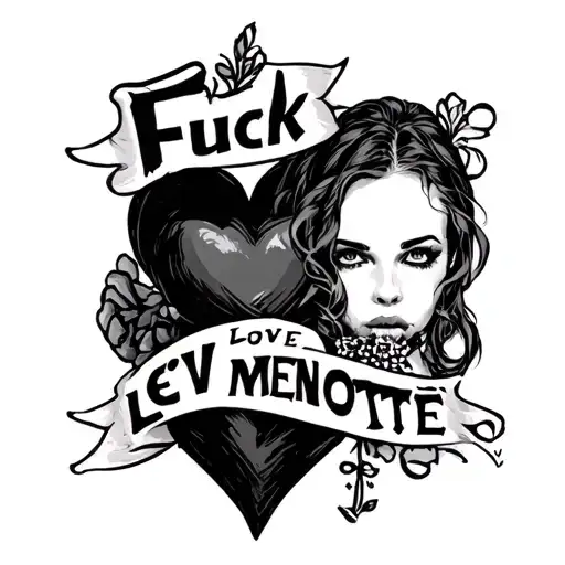 fuck love et menotte tattoo design idea