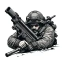 machine gunner tattoo design idea