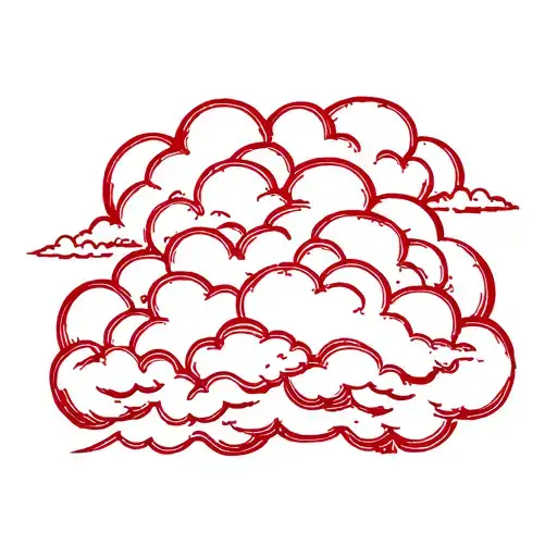 Red Embroided Akatsuki Clouds tattoo design idea