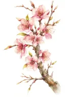 Overcoming a stabbing with cherry Blossom tree tattoo design idea