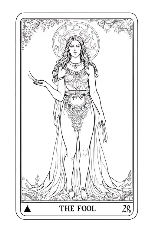 the fool girl tarot card   tattoo design idea